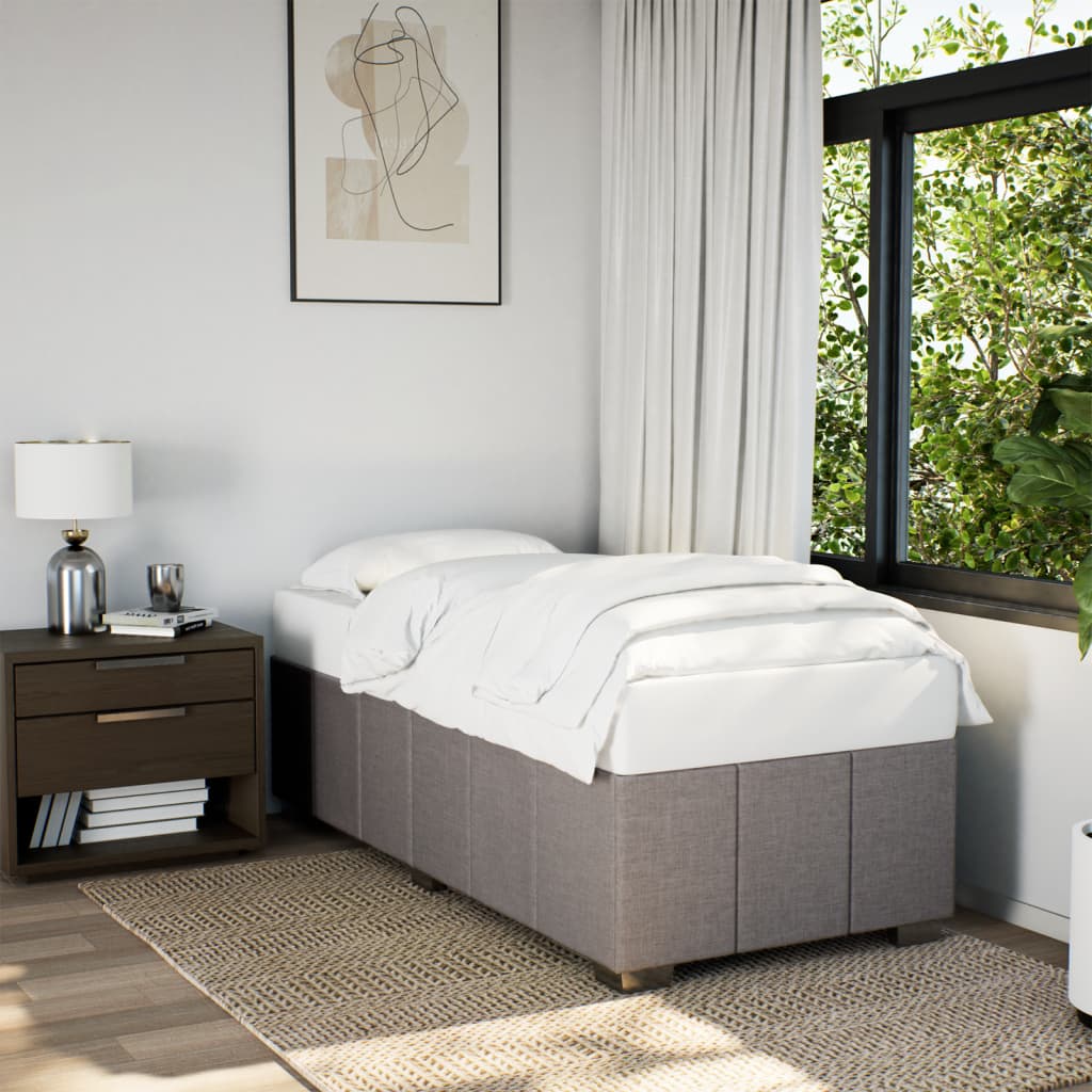 Cadre de lit sans matelas taupe 90x190 cm tissu - XIOS