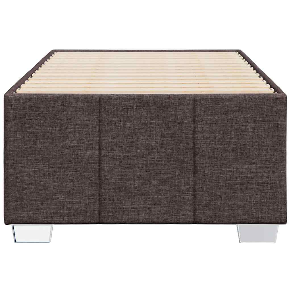 Cadre de lit sans matelas marron foncé 90x200 cm tissu - XIOS