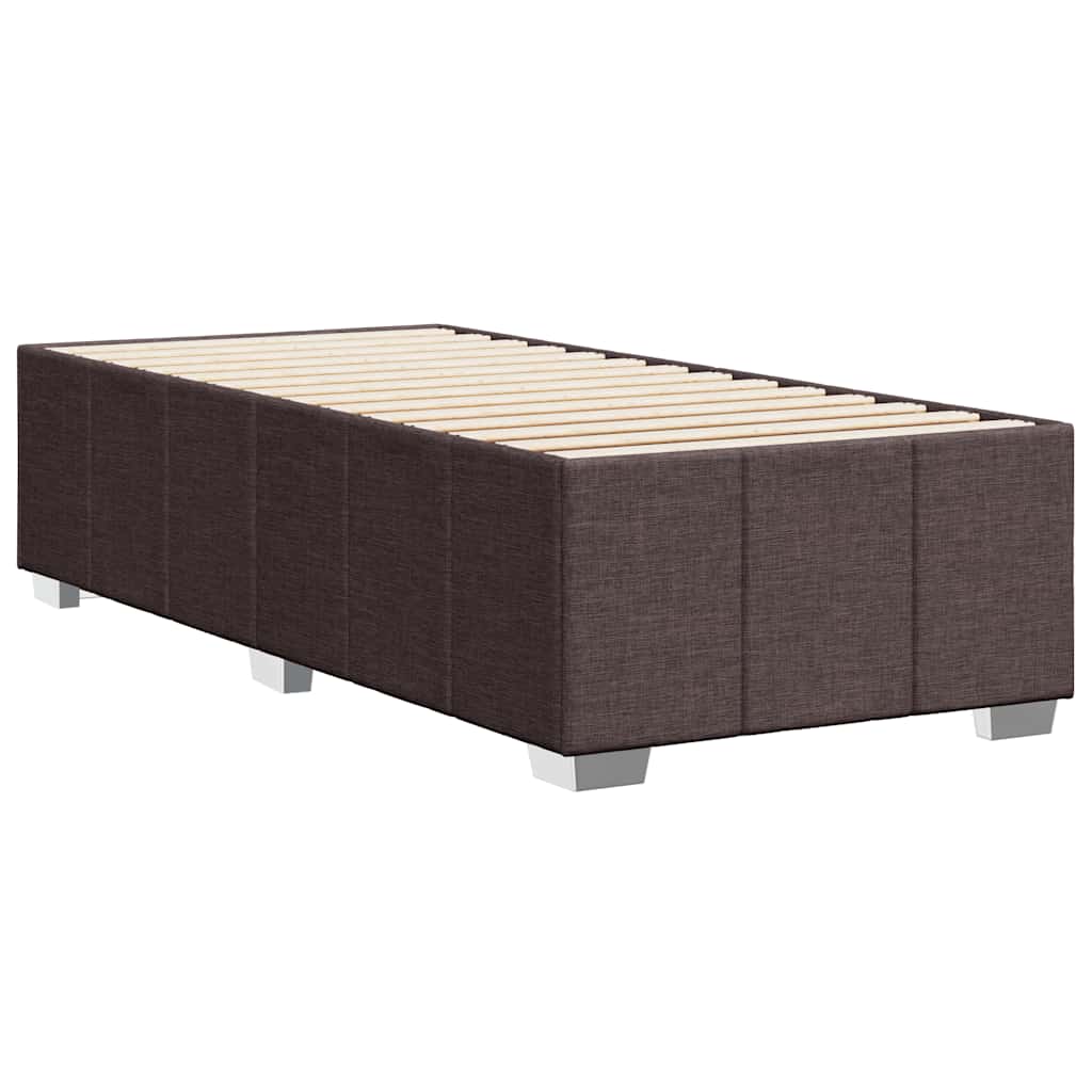 Cadre de lit sans matelas marron foncé 90x200 cm tissu - XIOS