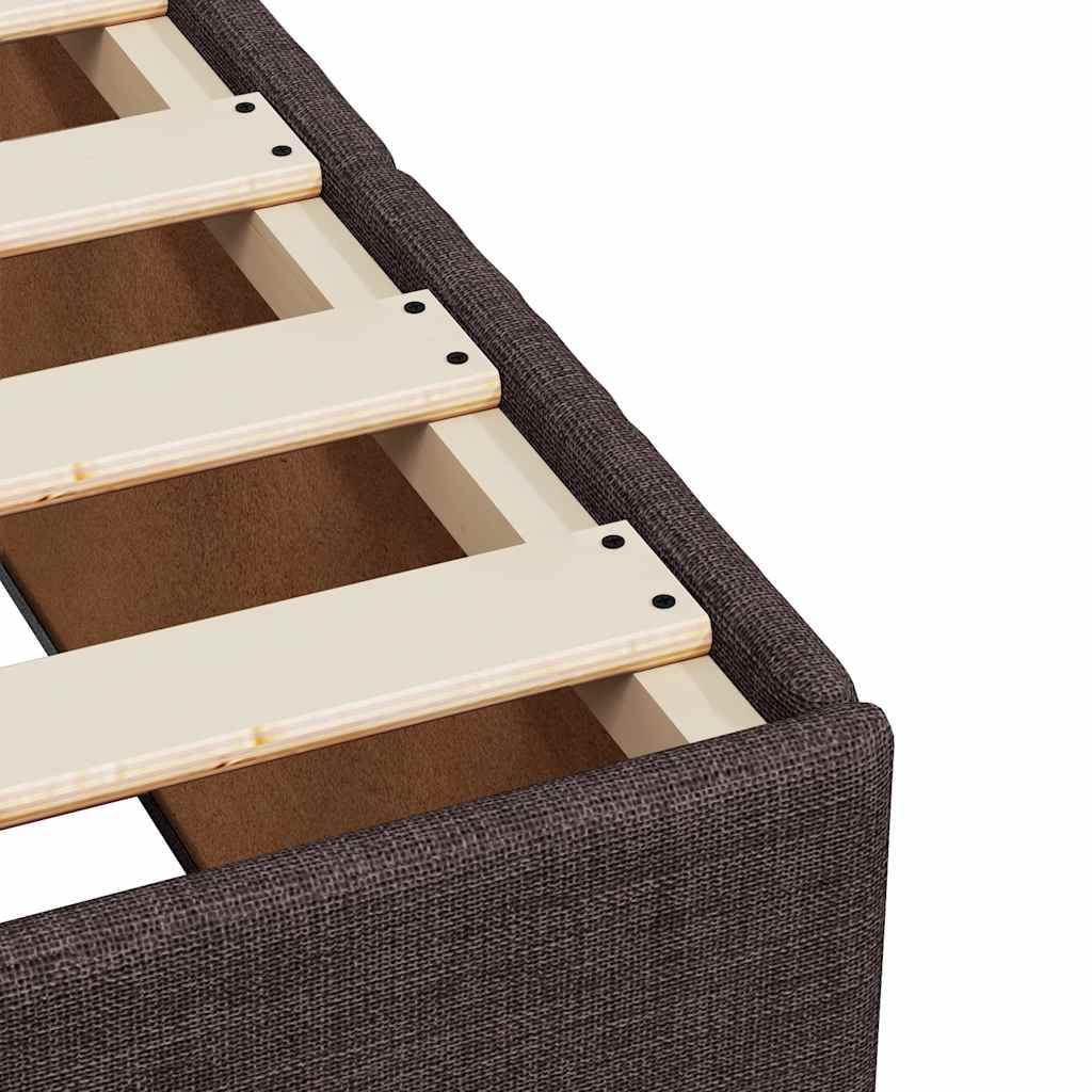 Cadre de lit sans matelas marron foncé 90x200 cm tissu - XIOS