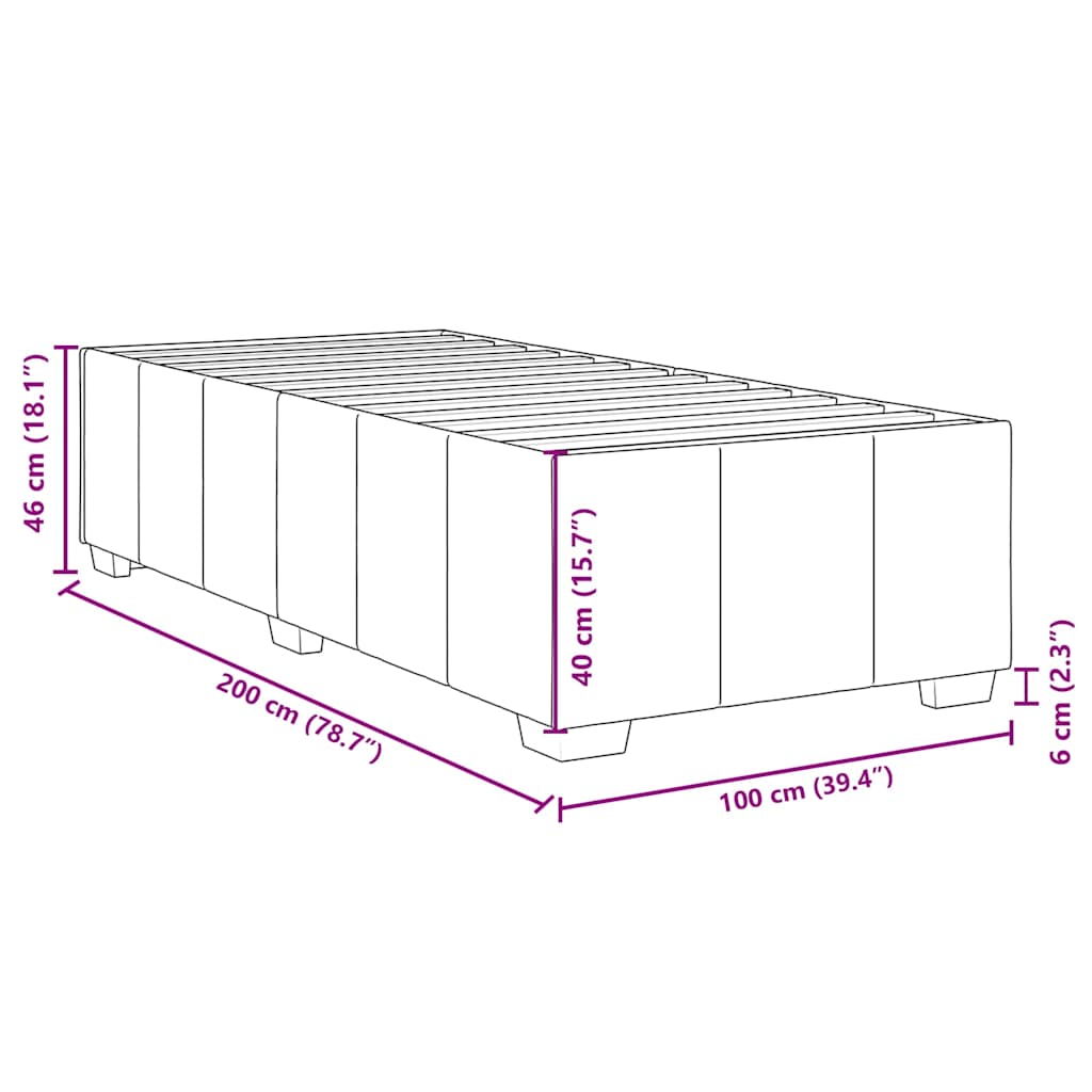 Cadre de lit sans matelas noir 100x200 cm tissu - XIOS