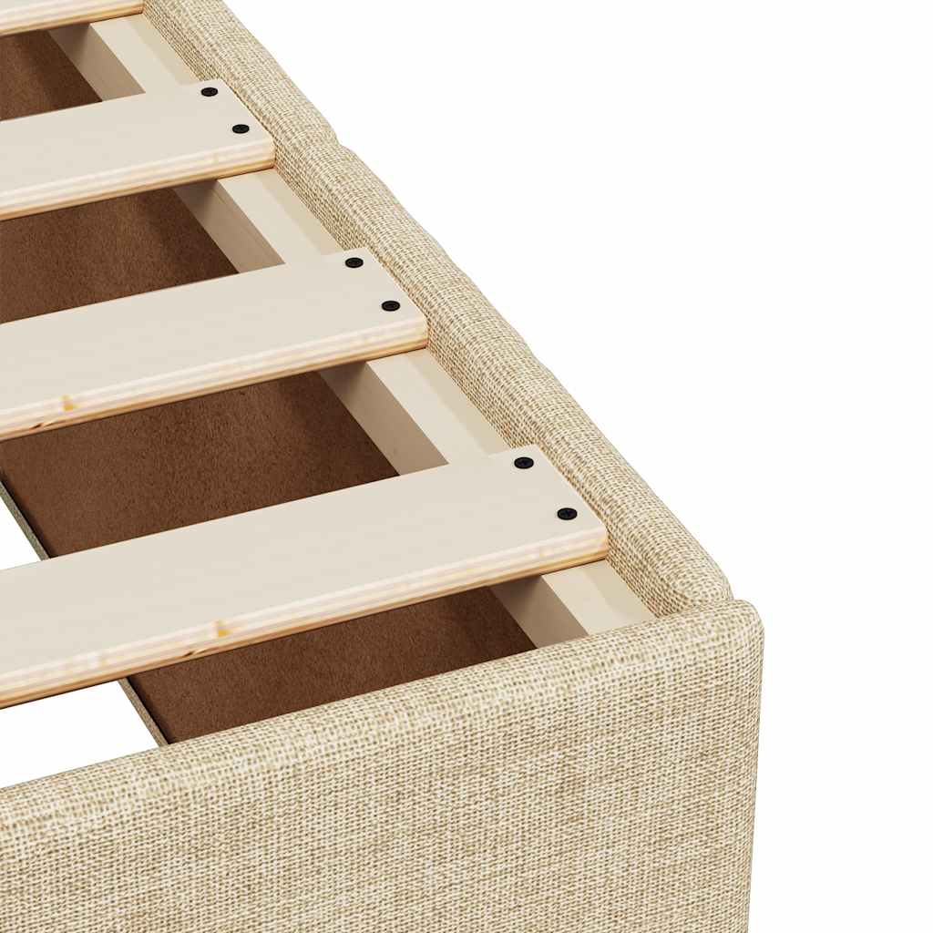 Cadre de lit sans matelas crème 100x200 cm tissu - XIOS