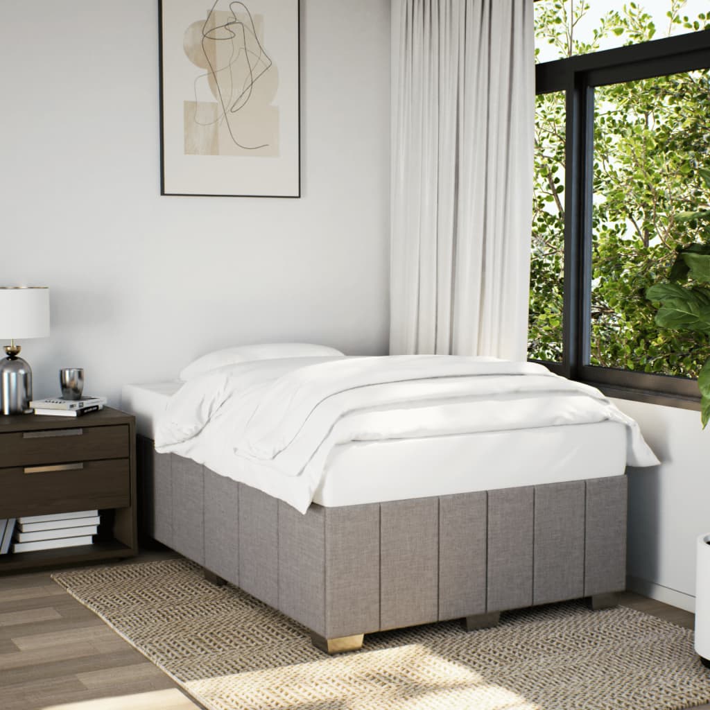 Cadre de lit sans matelas taupe 120x190 cm tissu - XIOS