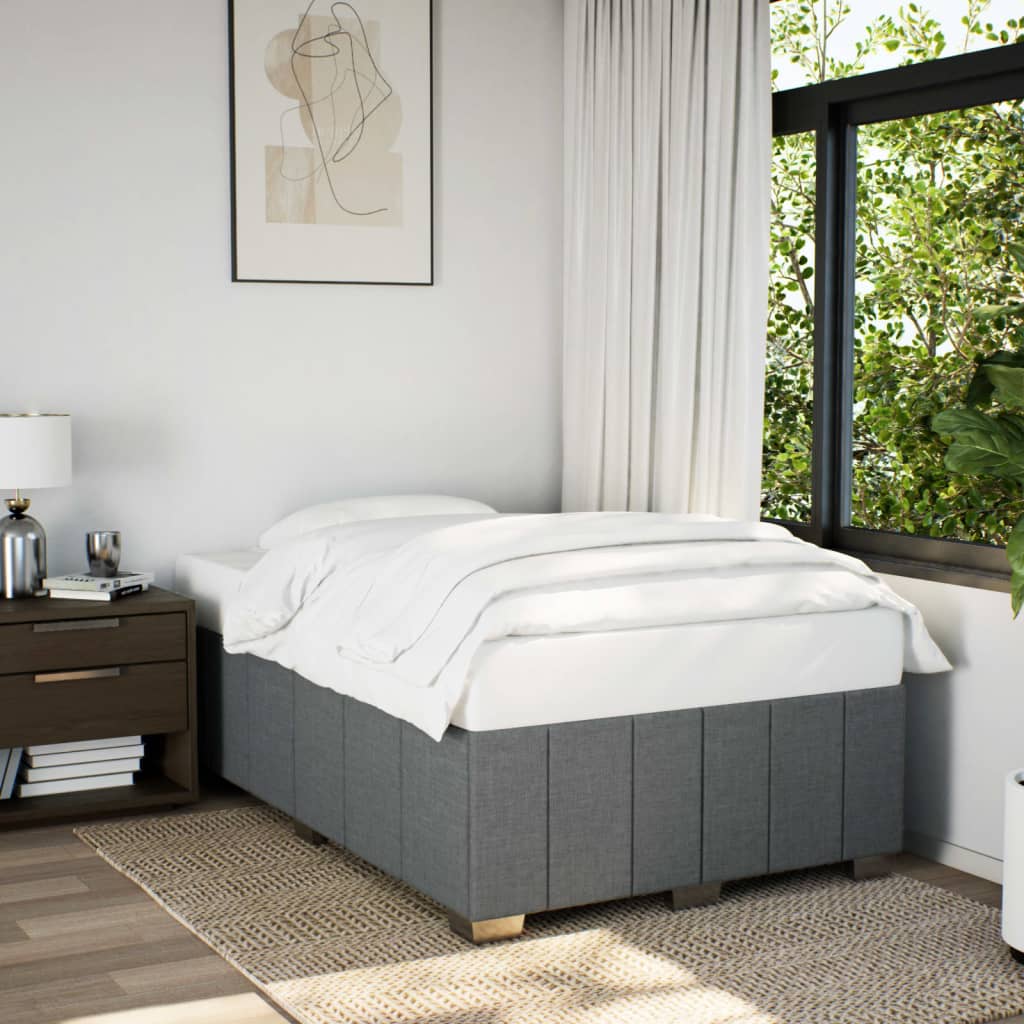 Cadre de lit sans matelas gris foncé 120x200 cm tissu - XIOS