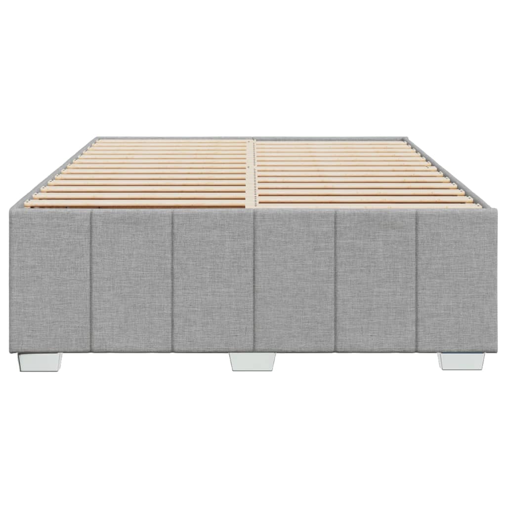Cadre de lit sans matelas gris clair 140x190 cm tissu - XIOS