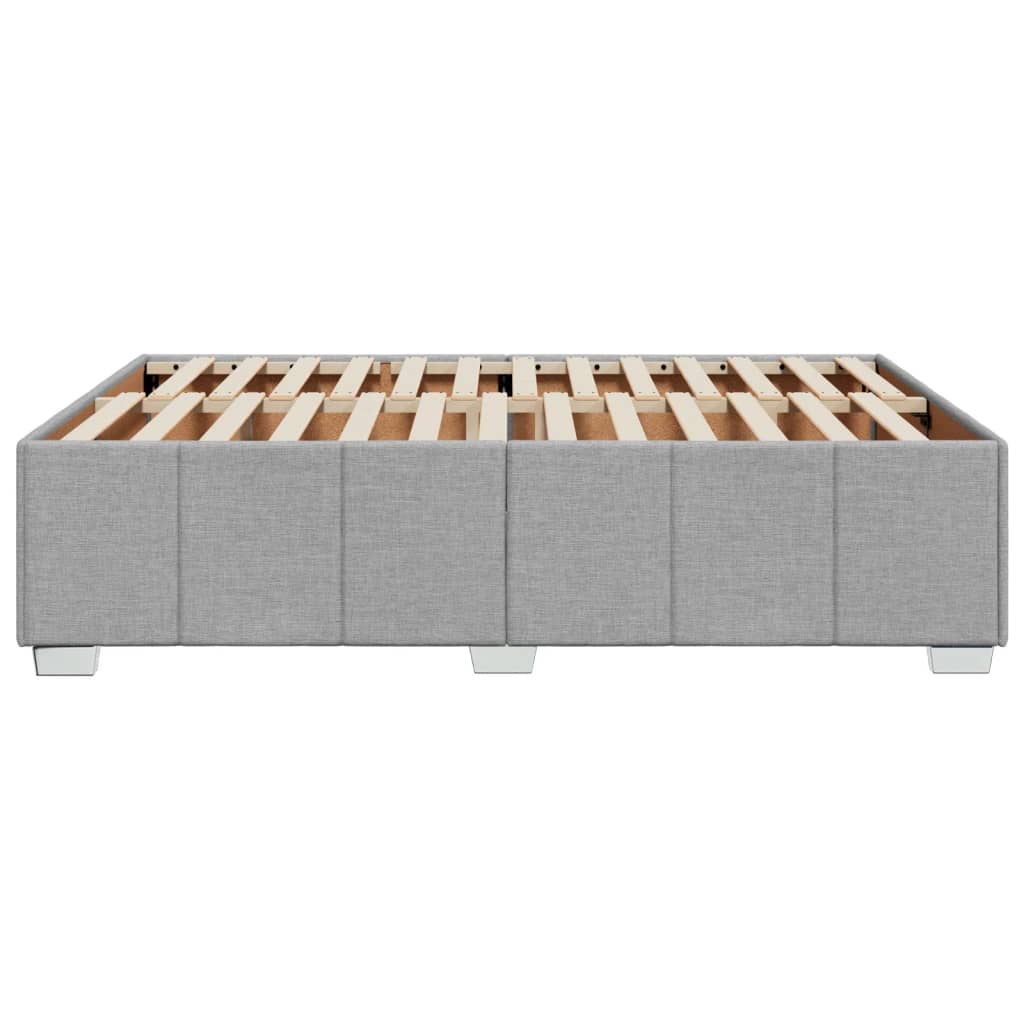 Cadre de lit sans matelas gris clair 140x190 cm tissu - XIOS