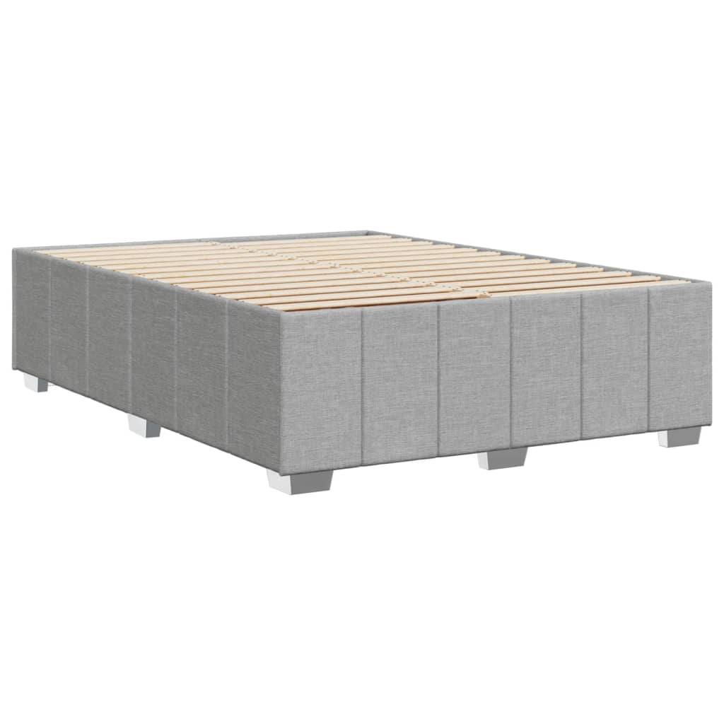 Cadre de lit sans matelas gris clair 140x190 cm tissu - XIOS
