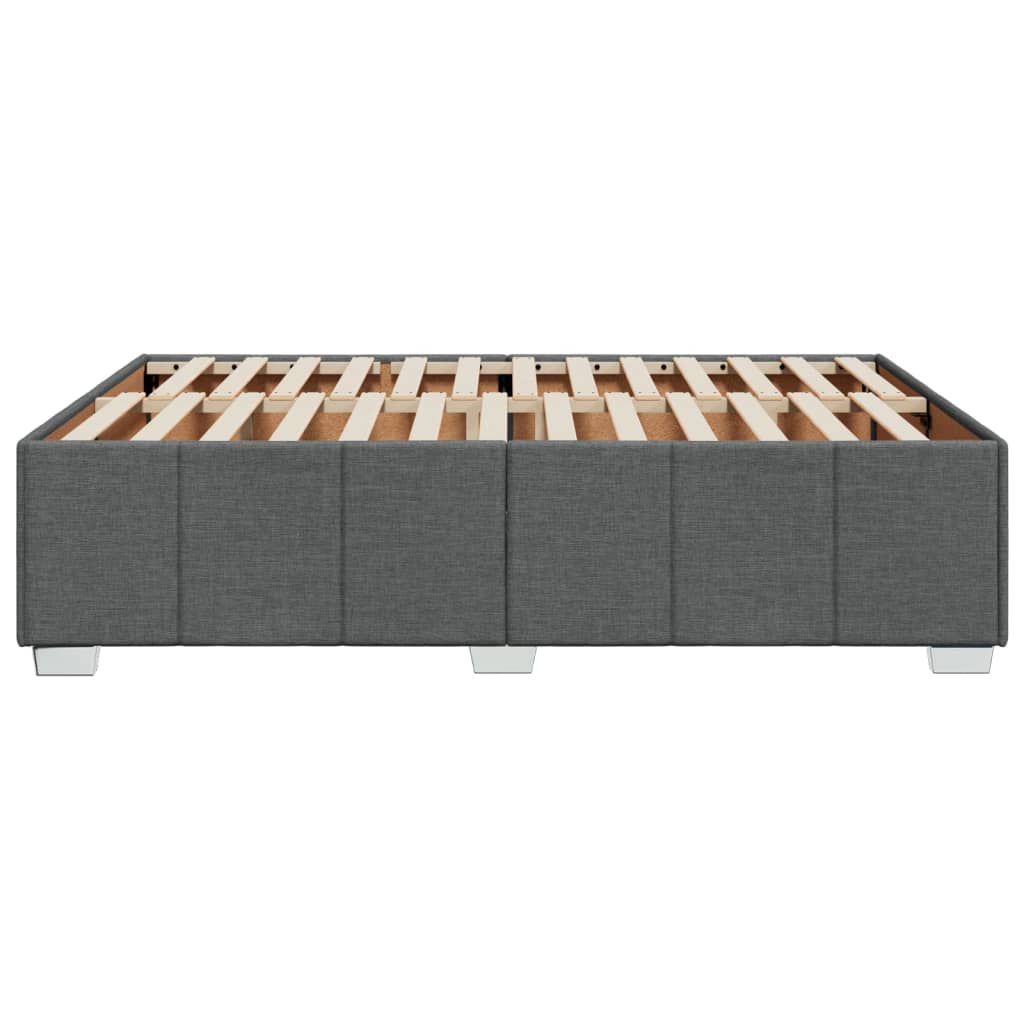 Cadre de lit sans matelas gris foncé 140x190 cm tissu - XIOS
