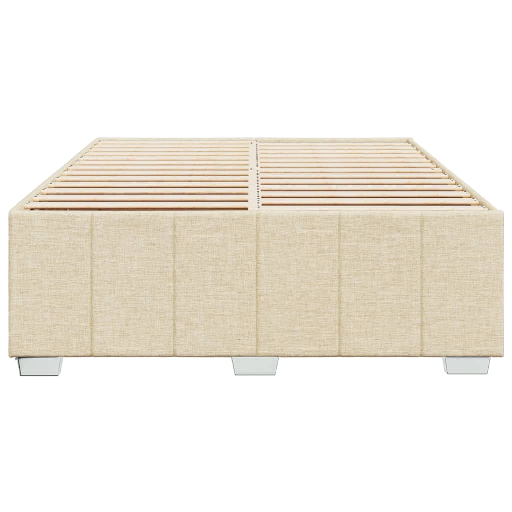 Cadre de lit sans matelas crème 140x190 cm tissu - XIOS