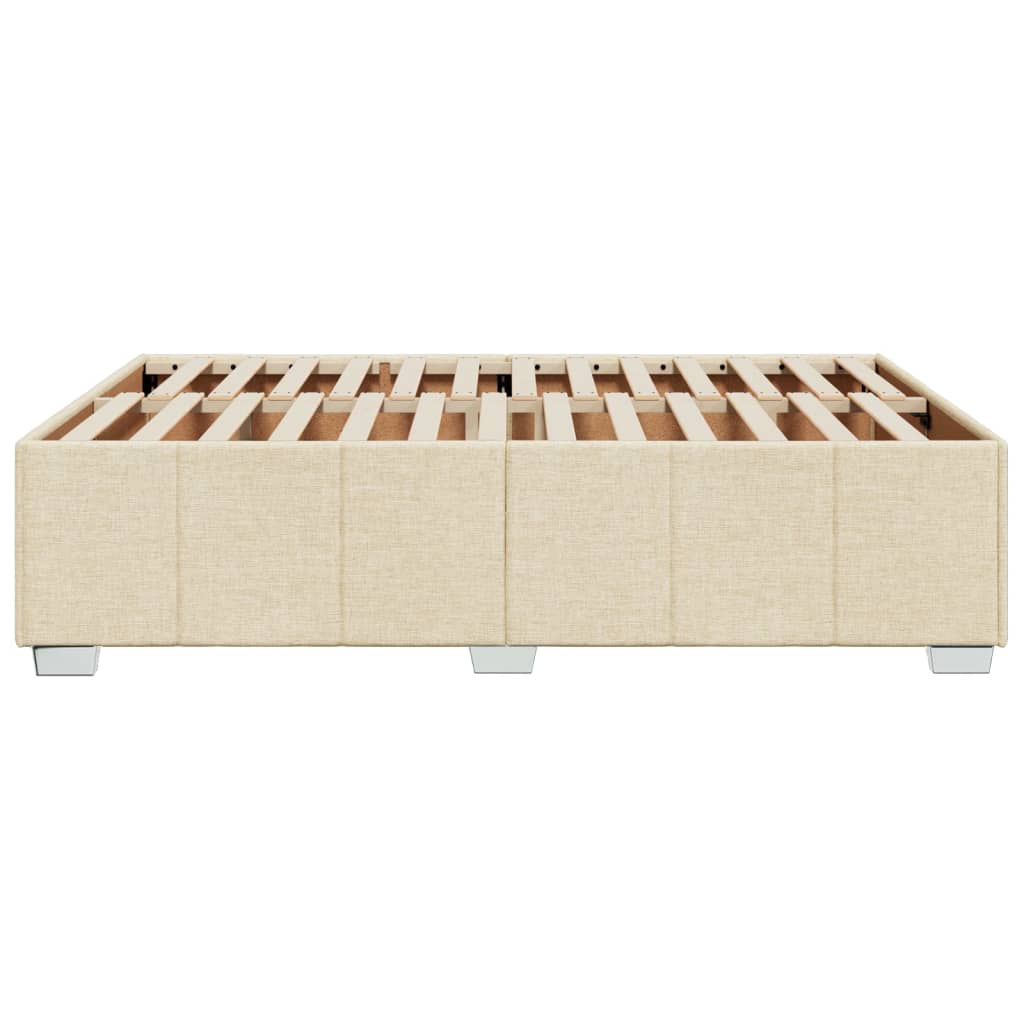 Cadre de lit sans matelas crème 140x190 cm tissu - XIOS