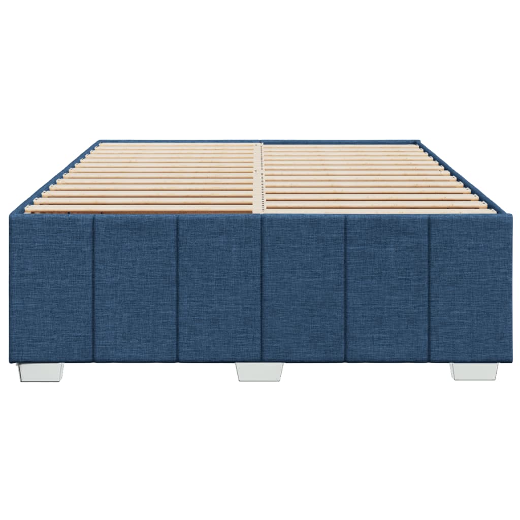 Cadre de lit sans matelas bleu 140x190 cm tissu - XIOS
