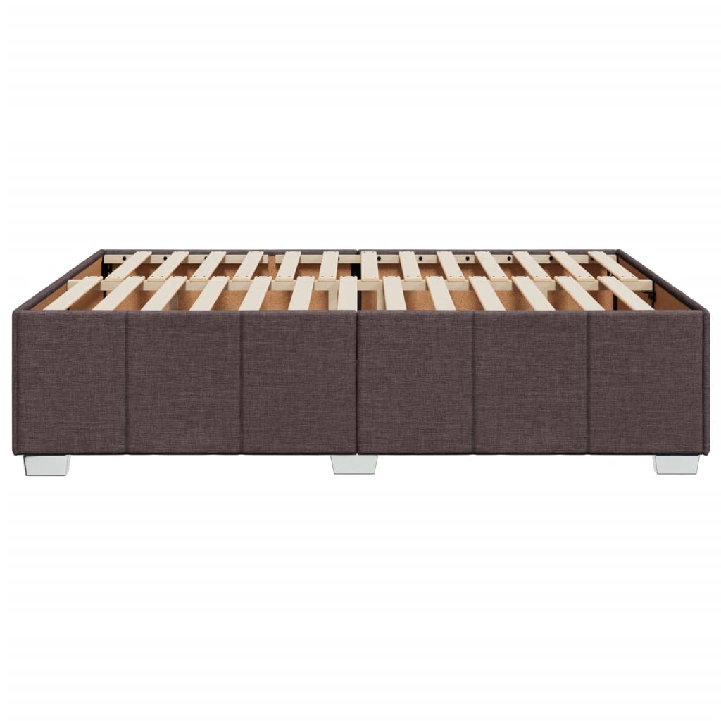 Cadre de lit sans matelas marron foncé 140x200 cm tissu - XIOS