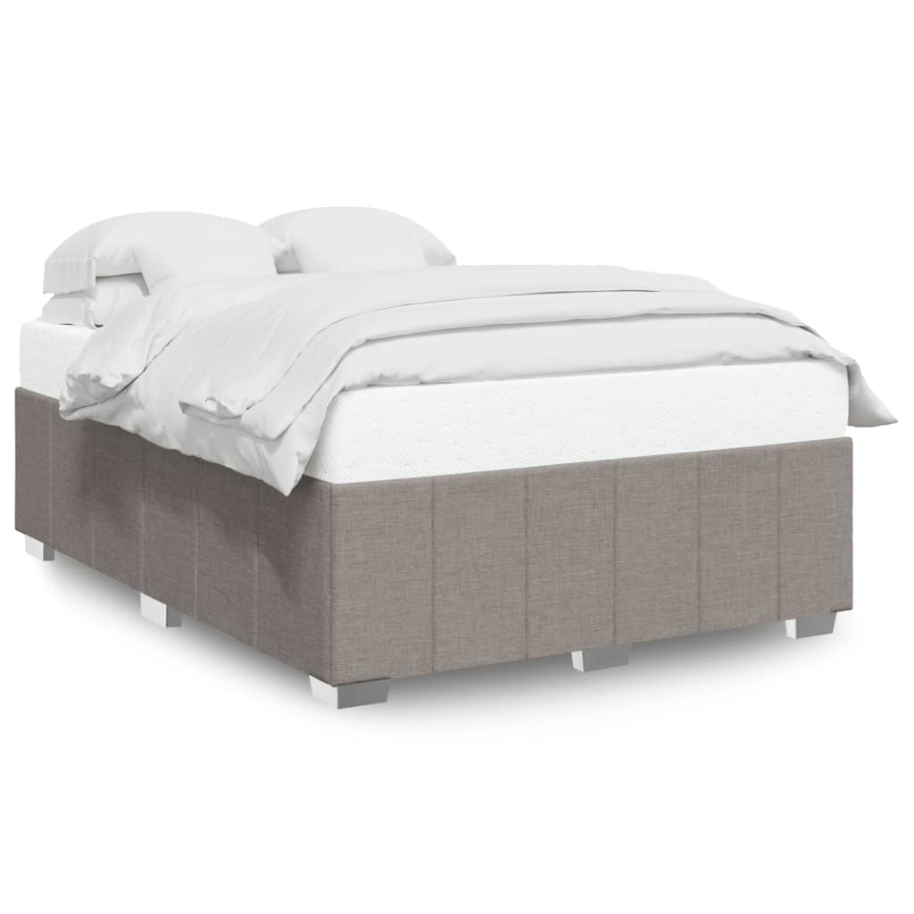 Cadre de lit sans matelas taupe 140x200 cm tissu - XIOS