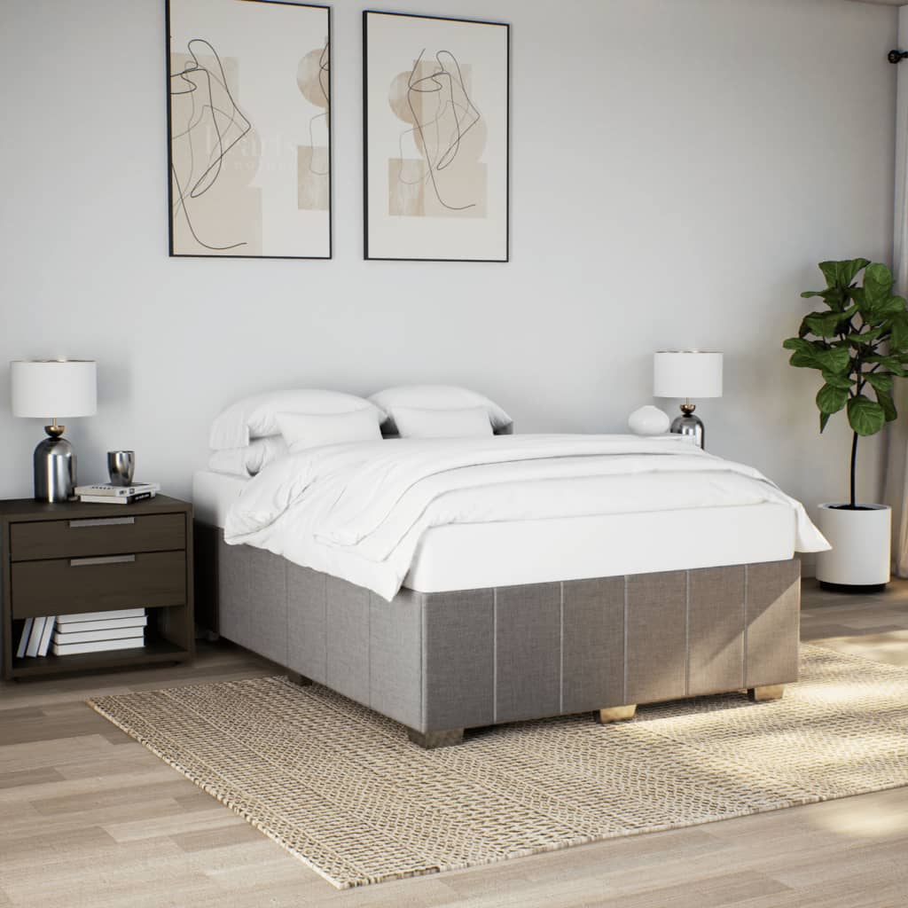 Cadre de lit sans matelas taupe 140x200 cm tissu - XIOS