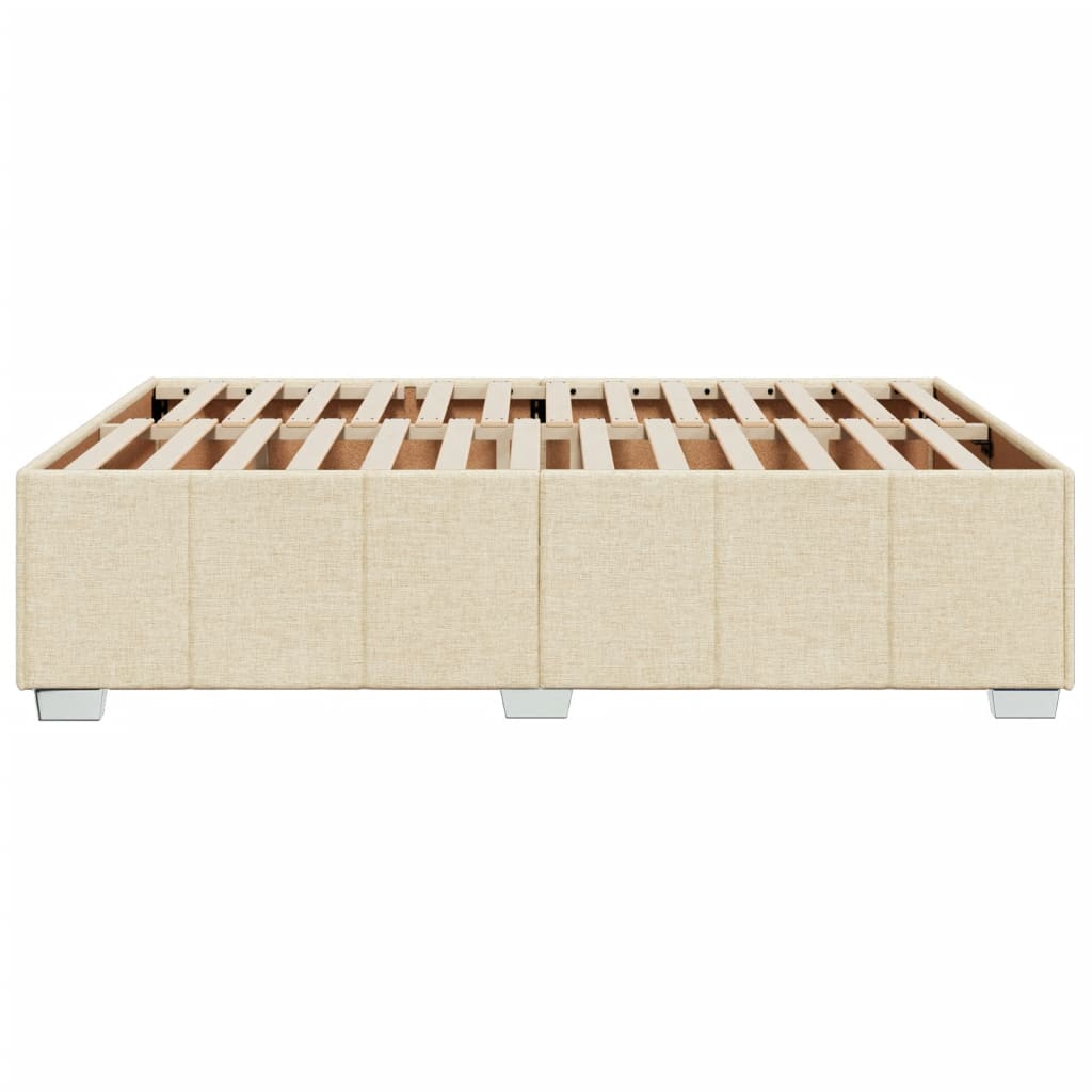 Cadre de lit sans matelas crème 140x200 cm tissu - XIOS