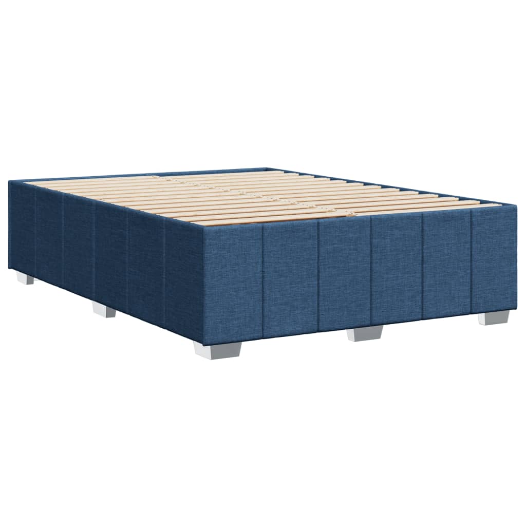 Cadre de lit sans matelas bleu 140x200 cm tissu - XIOS