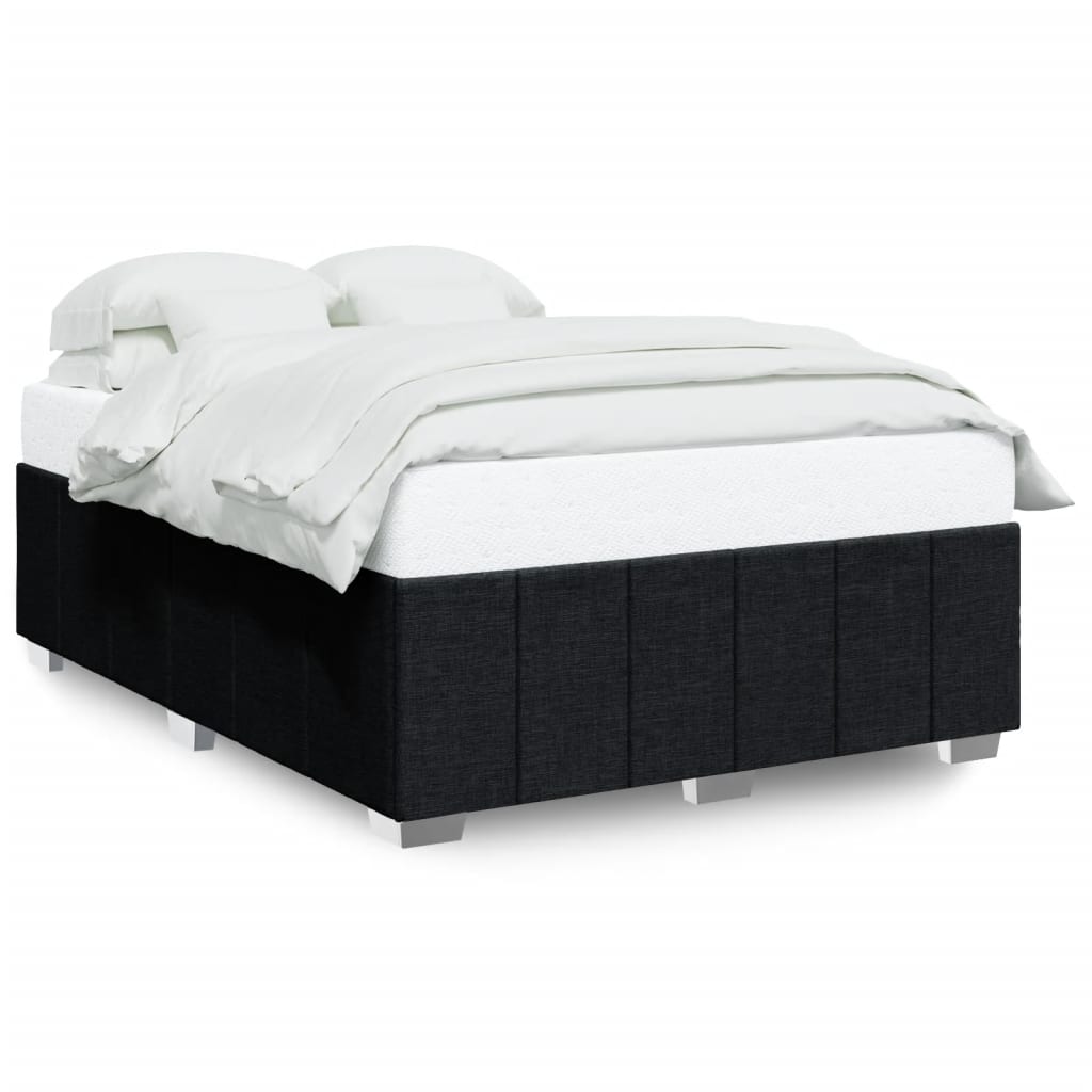 Cadre de lit sans matelas noir 160x200 cm tissu - XIOS