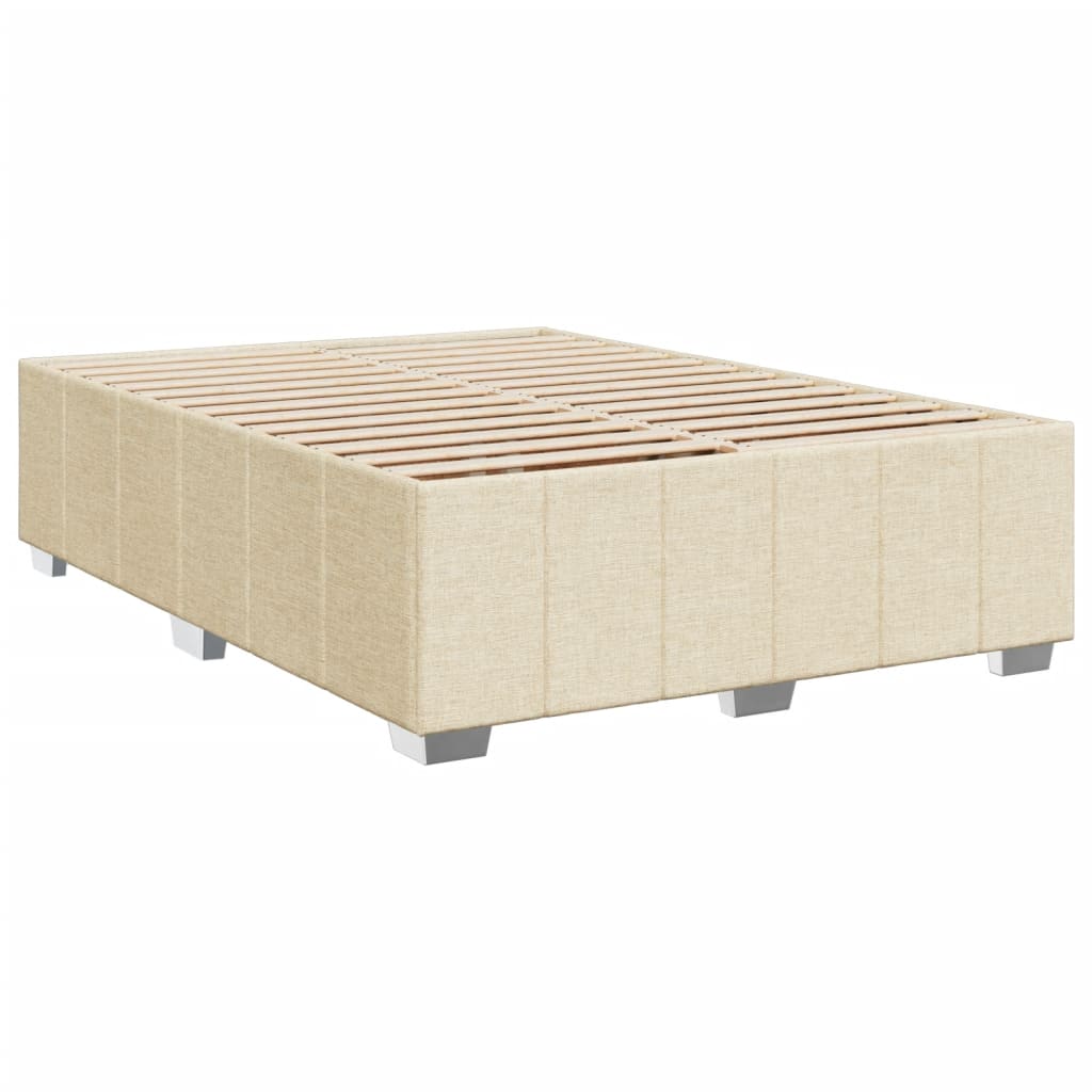 Cadre de lit sans matelas crème 160x200 cm tissu - XIOS