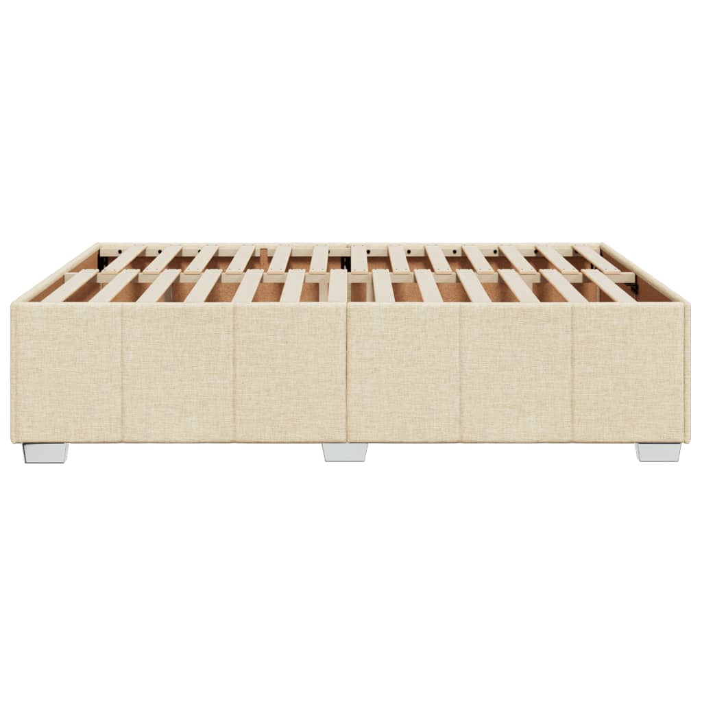 Cadre de lit sans matelas crème 160x200 cm tissu - XIOS