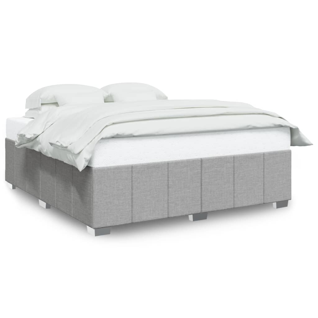 Cadre de lit sans matelas gris clair 180x200 cm tissu - XIOS