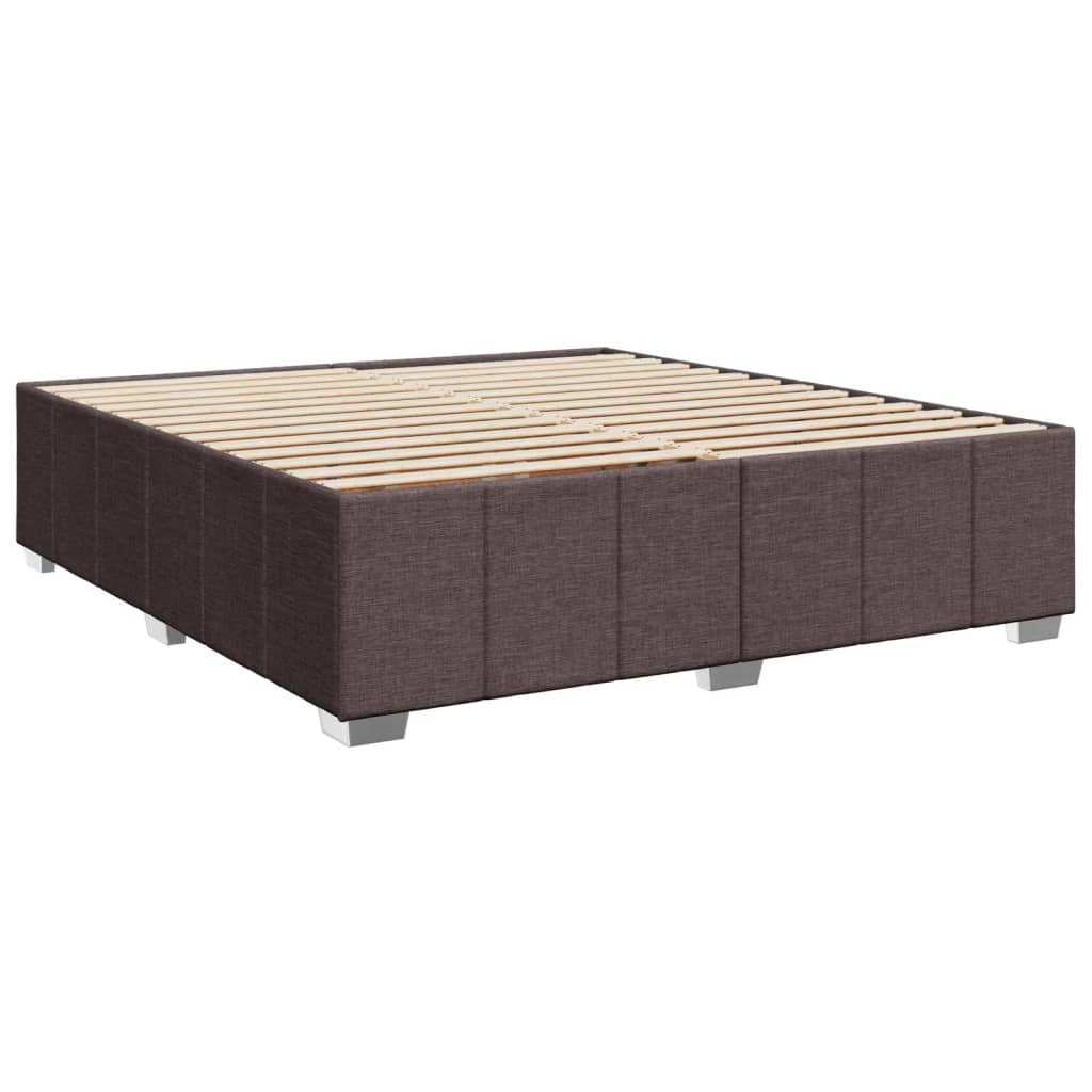 Cadre de lit sans matelas marron foncé 180x200 cm tissu - XIOS