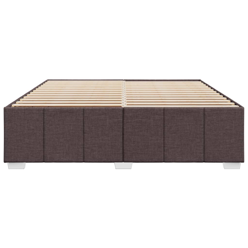 Cadre de lit sans matelas marron foncé 180x200 cm tissu - XIOS