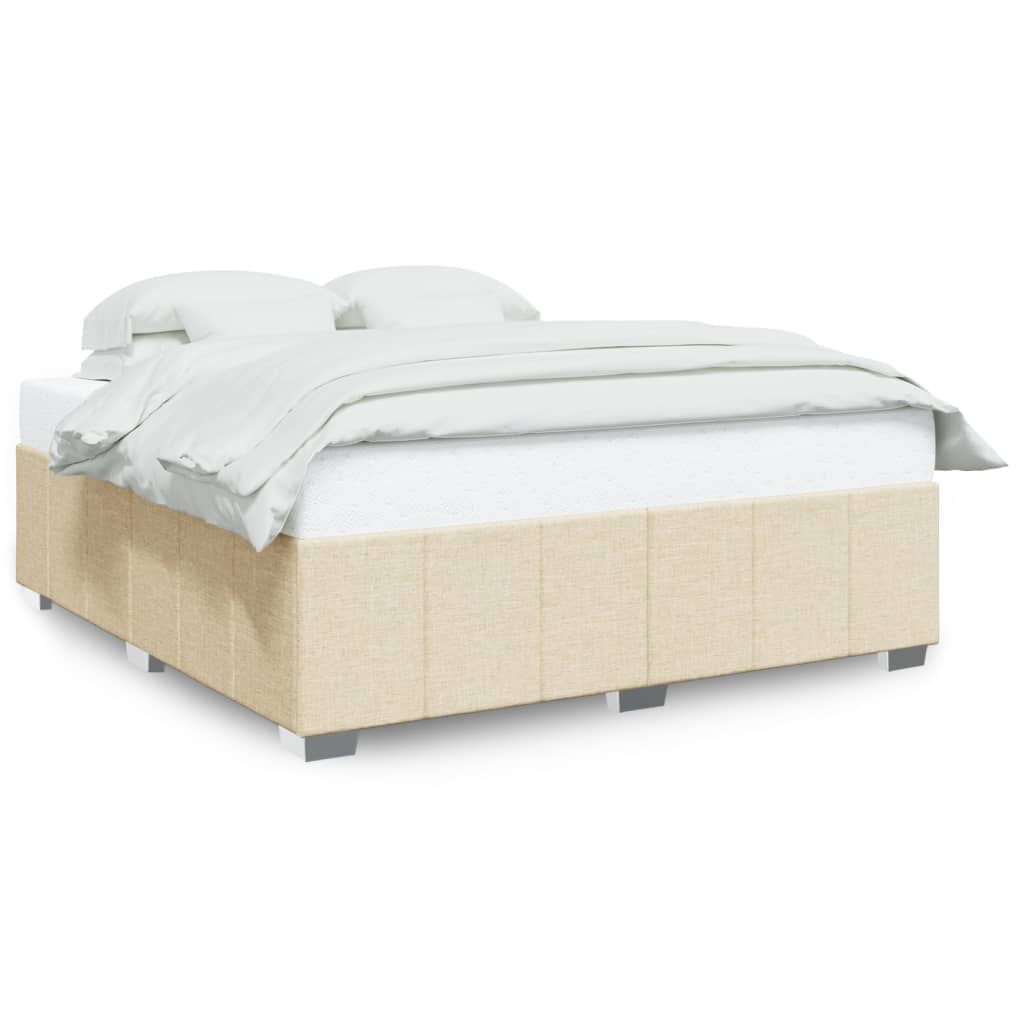Cadre de lit sans matelas crème 180x200 cm tissu - XIOS