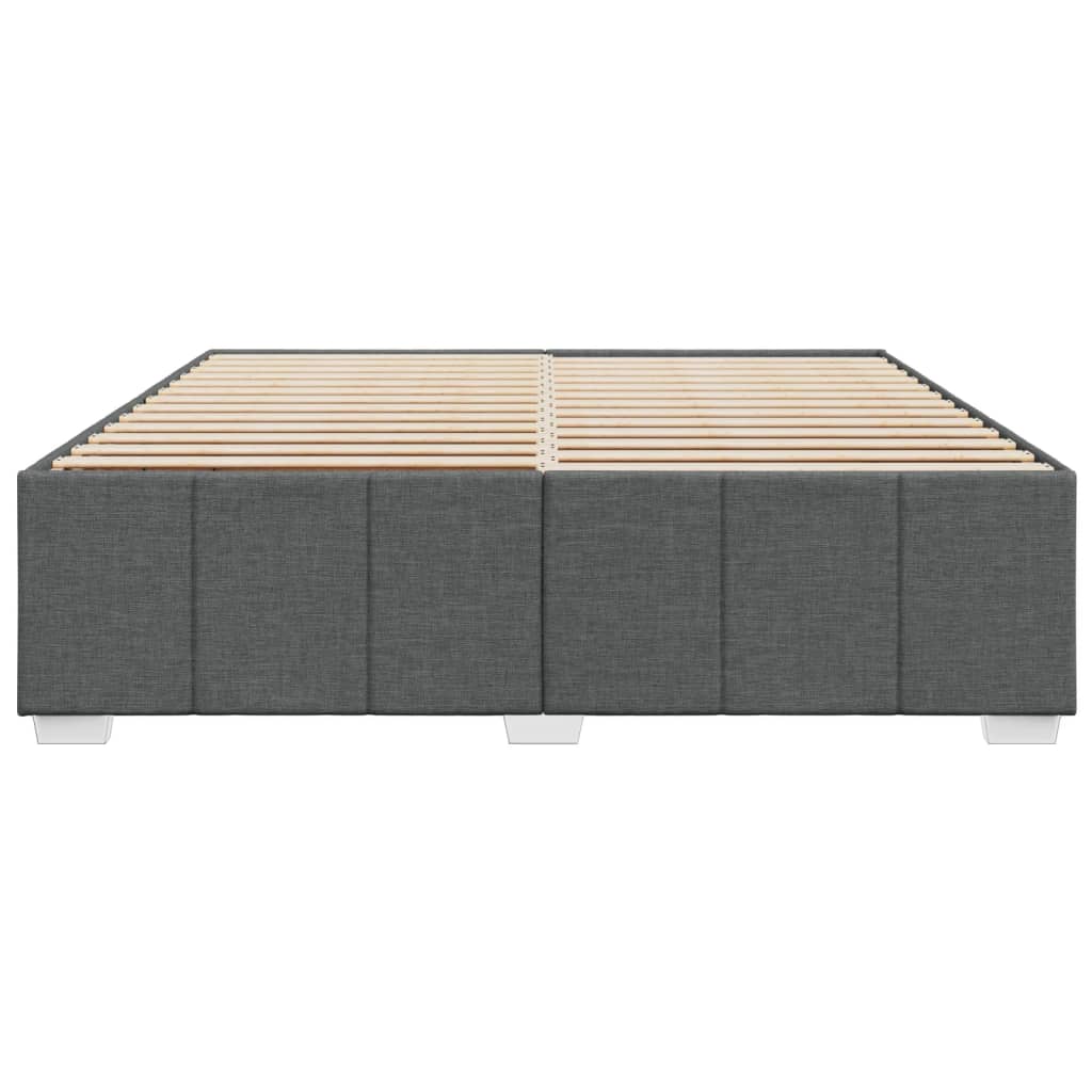 Cadre de lit sans matelas gris foncé 200x200 cm tissu - XIOS
