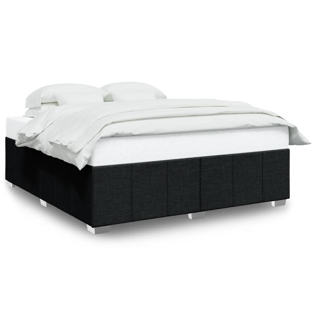 Cadre de lit sans matelas noir 200x200 cm tissu - XIOS