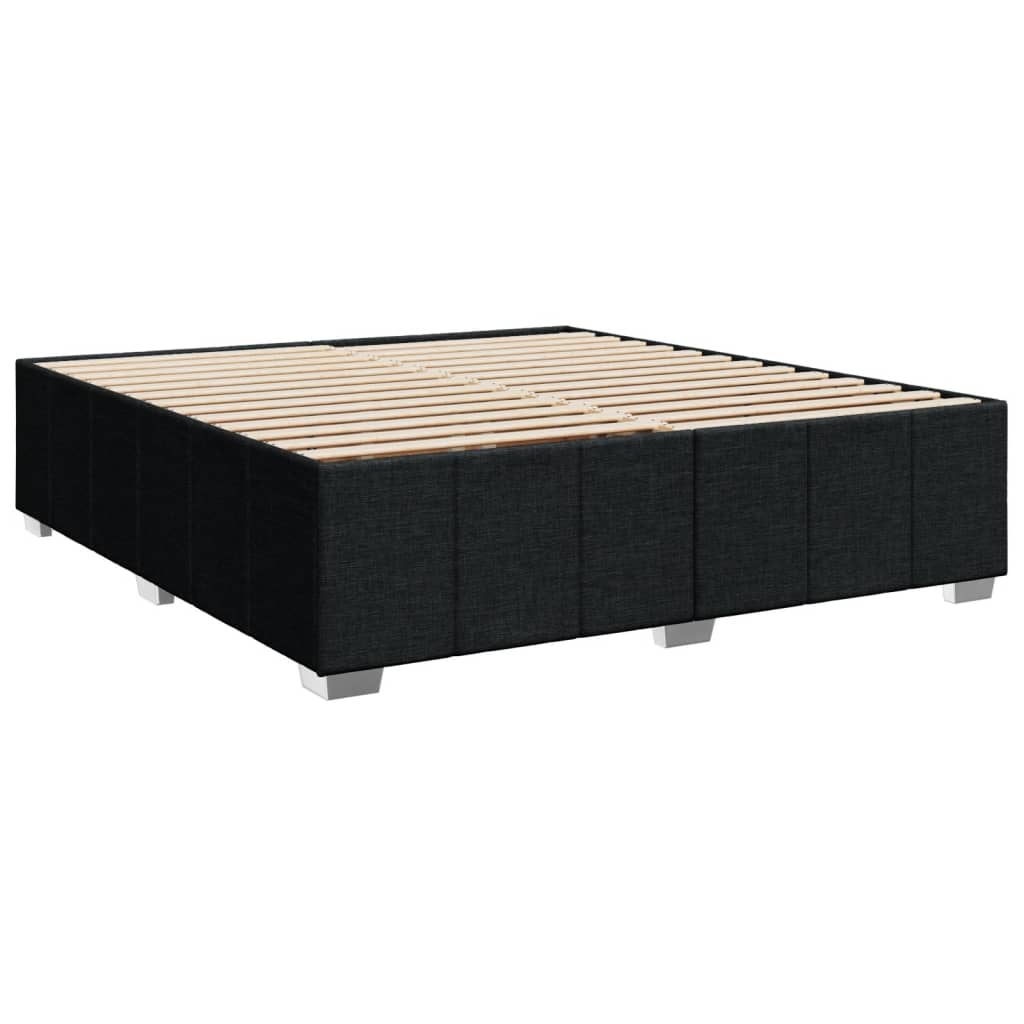 Cadre de lit sans matelas noir 200x200 cm tissu - XIOS