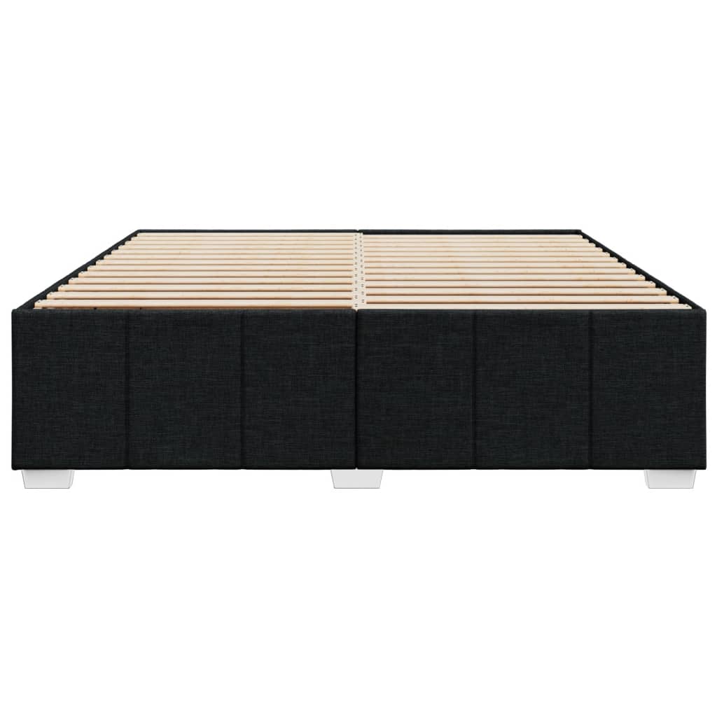 Cadre de lit sans matelas noir 200x200 cm tissu - XIOS