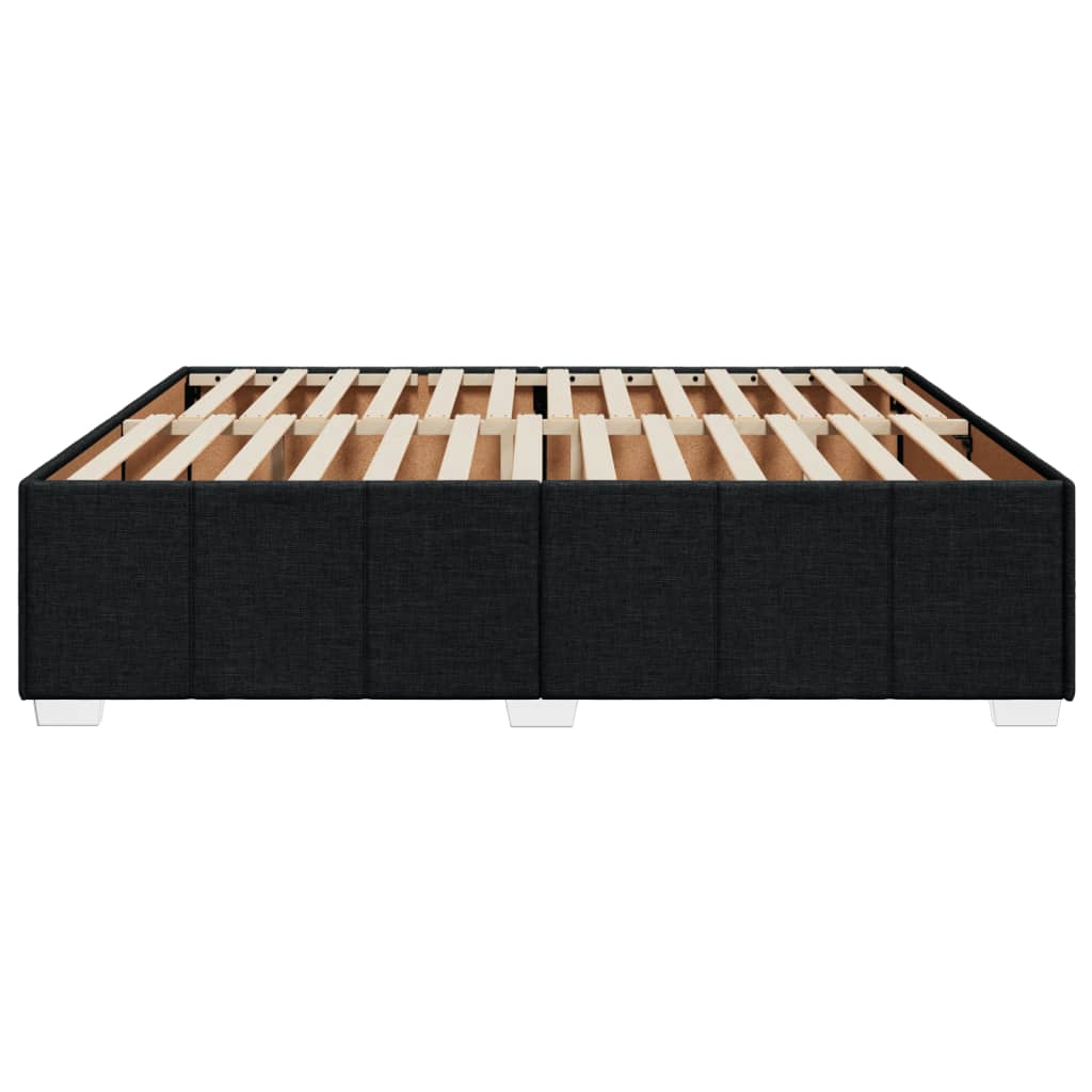Cadre de lit sans matelas noir 200x200 cm tissu - XIOS