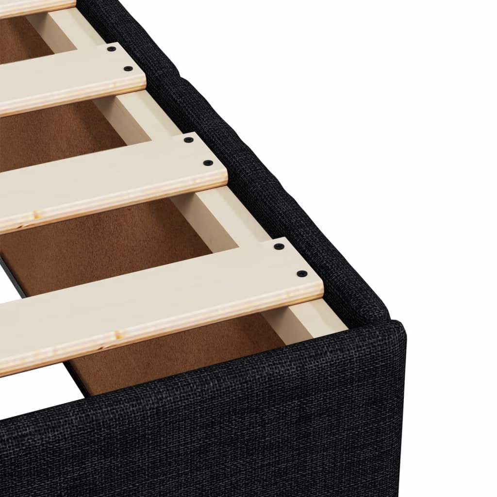 Cadre de lit sans matelas noir 200x200 cm tissu - XIOS