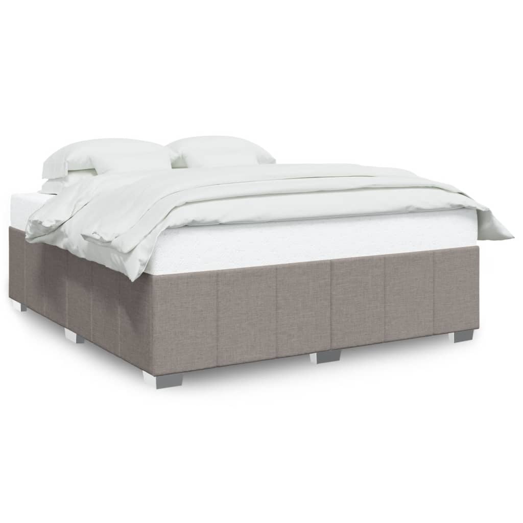 Cadre de lit sans matelas taupe 200x200 cm tissu - XIOS