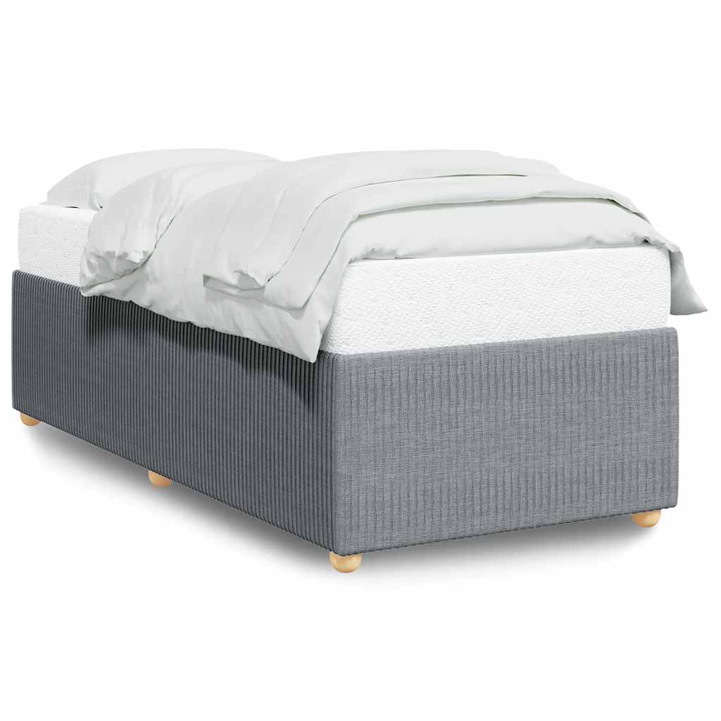 Cadre de lit sans matelas gris clair 90x190 cm tissu - XIOS