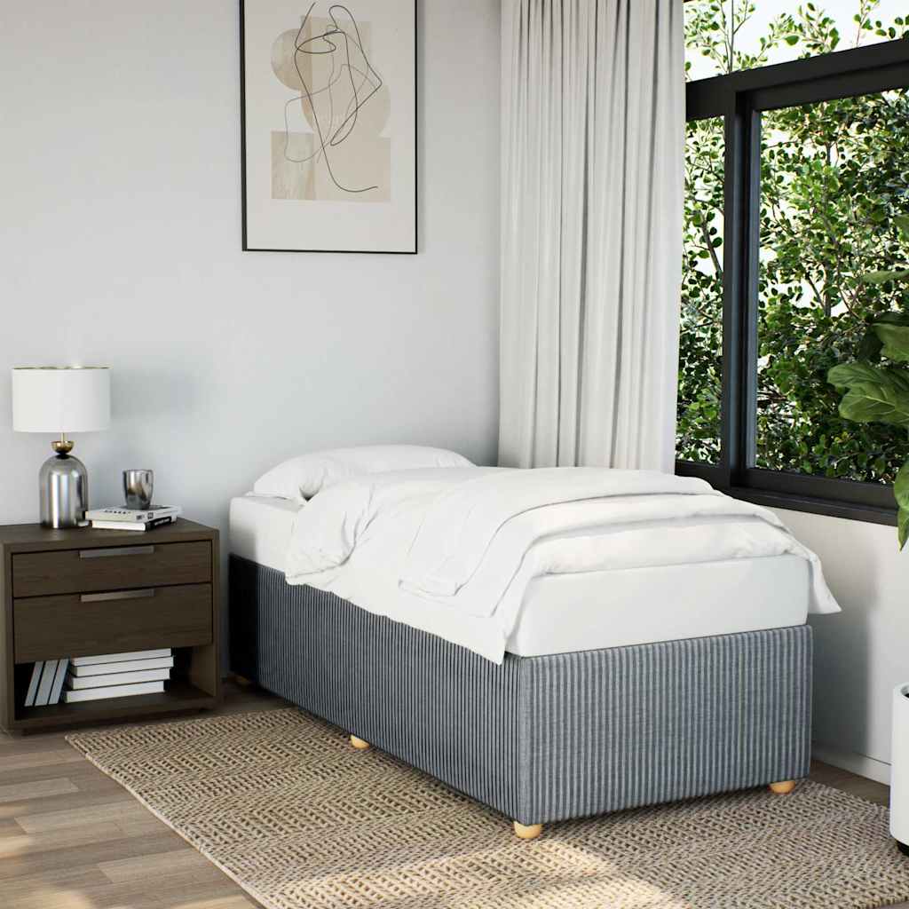 Cadre de lit sans matelas gris clair 90x190 cm tissu - XIOS
