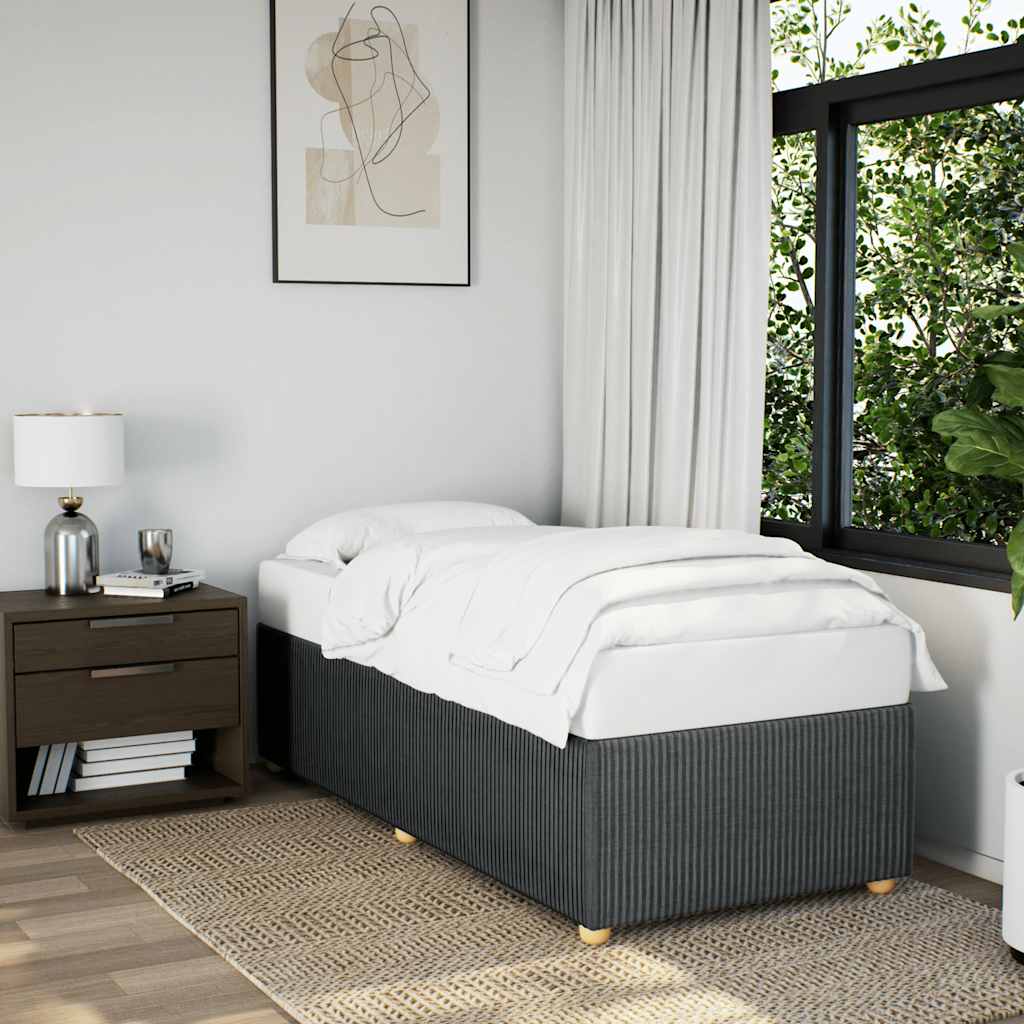 Cadre de lit sans matelas gris foncé 90x190 cm tissu - XIOS
