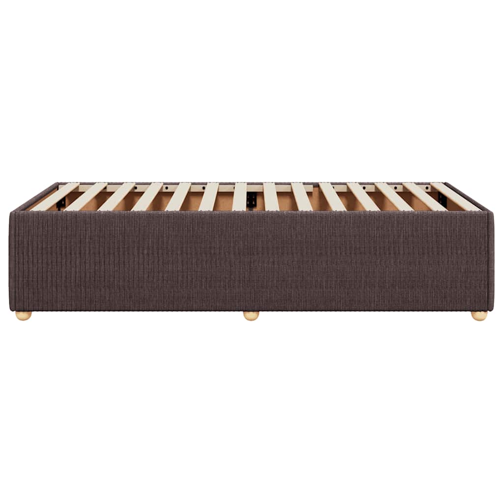 Cadre de lit sans matelas marron foncé 90x190 cm tissu - XIOS