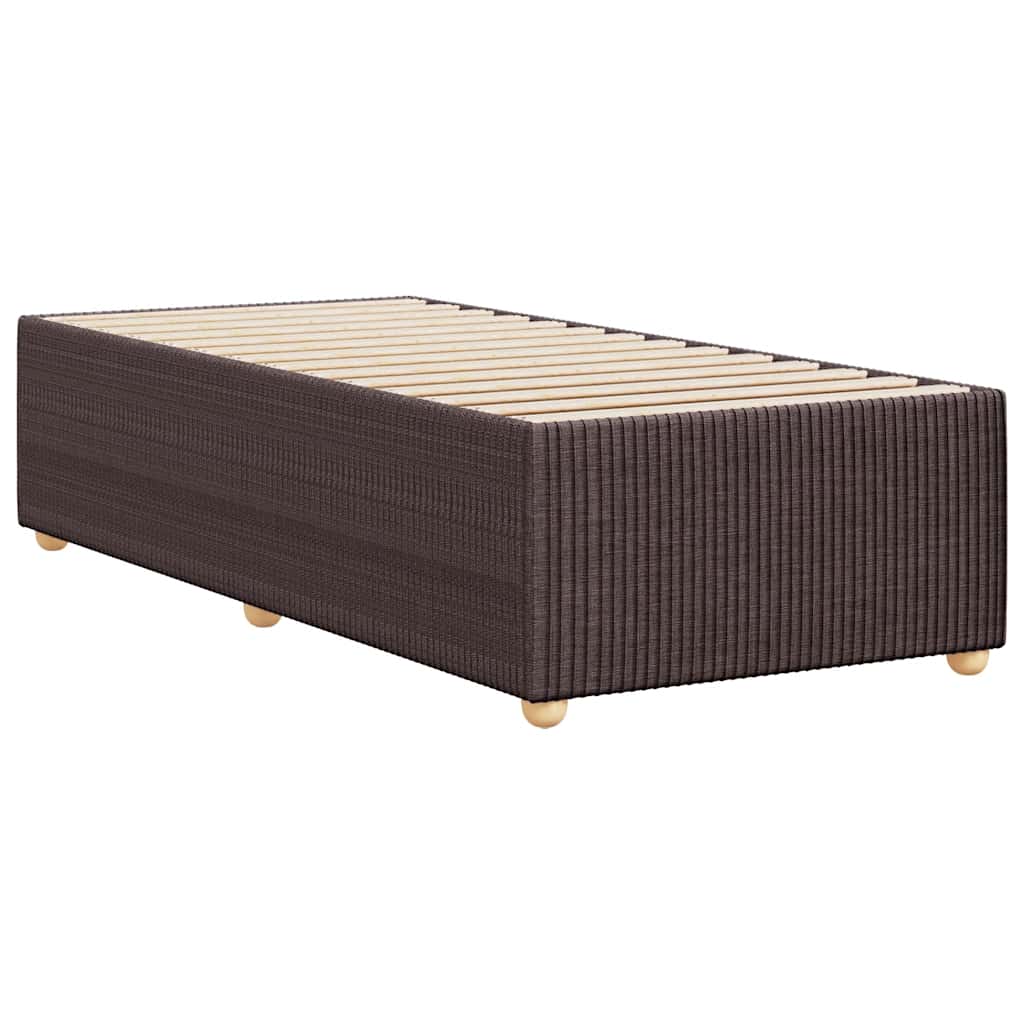 Cadre de lit sans matelas marron foncé 90x190 cm tissu - XIOS