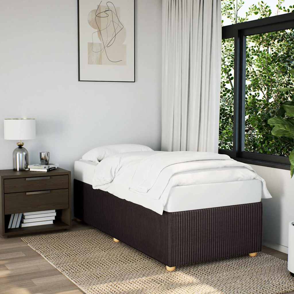 Cadre de lit sans matelas marron foncé 90x190 cm tissu - XIOS