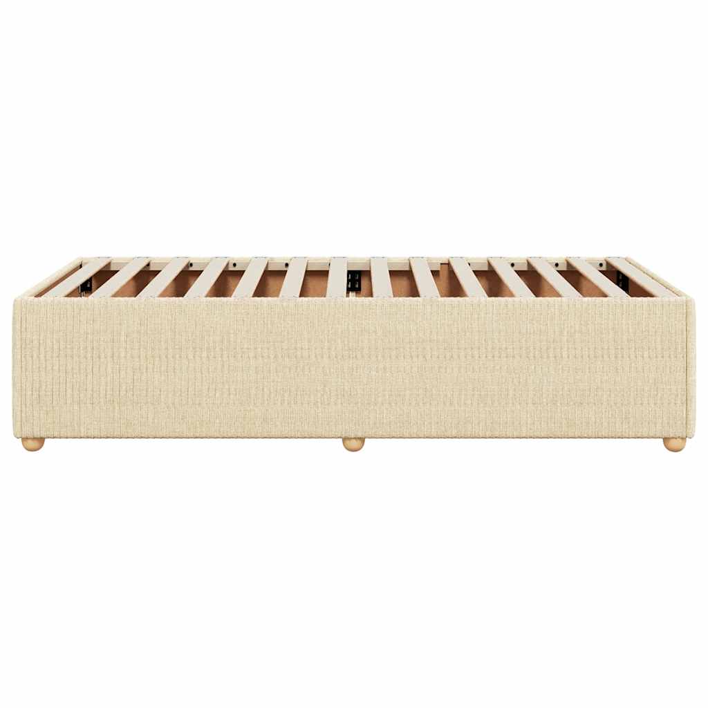 Cadre de lit sans matelas crème 90x190 cm tissu - XIOS