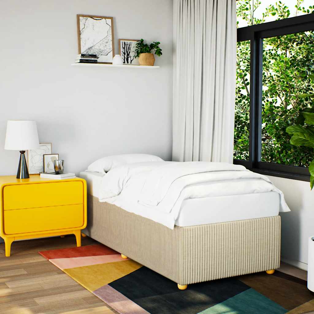 Cadre de lit sans matelas crème 90x190 cm tissu - XIOS