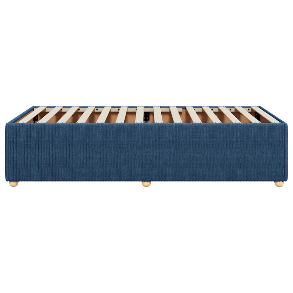 Cadre de lit sans matelas bleu 90x190 cm tissu - XIOS