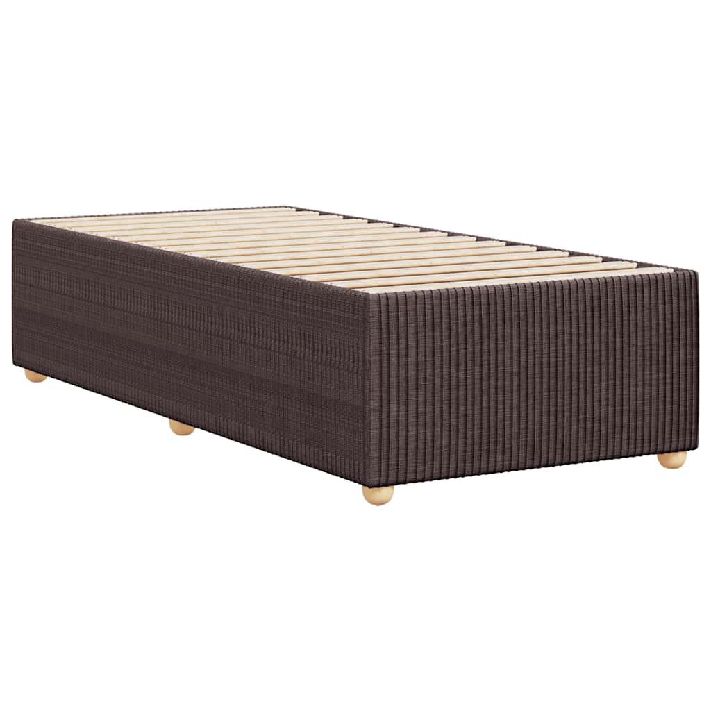 Cadre de lit sans matelas marron foncé 90x200 cm tissu - XIOS