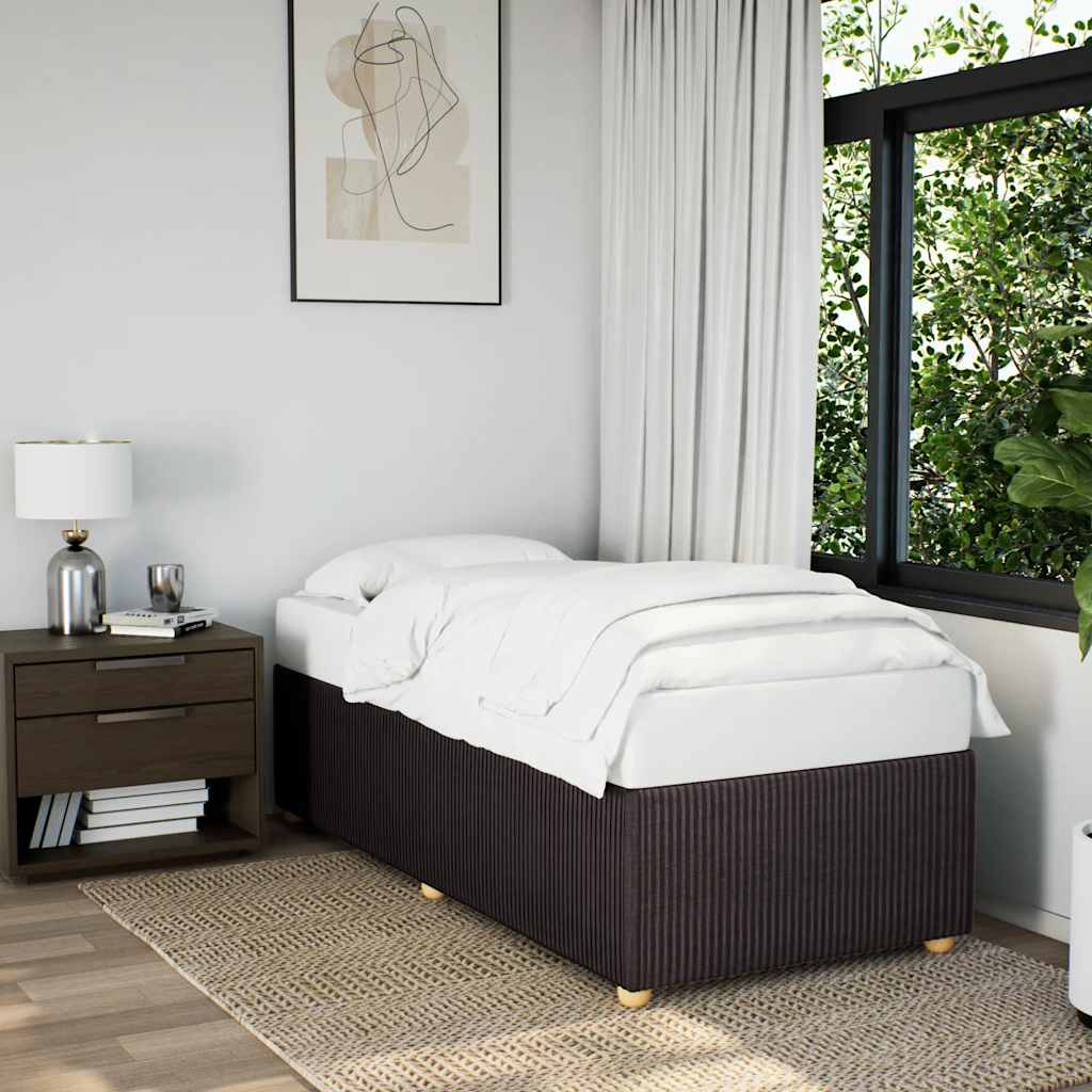Cadre de lit sans matelas marron foncé 90x200 cm tissu - XIOS