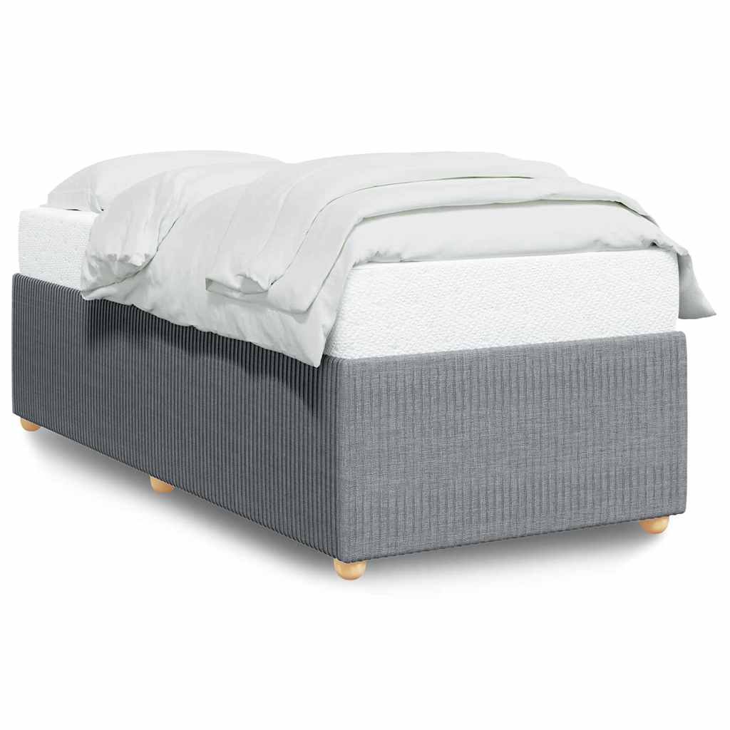 Cadre de lit sans matelas gris clair 100x200 cm tissu - XIOS