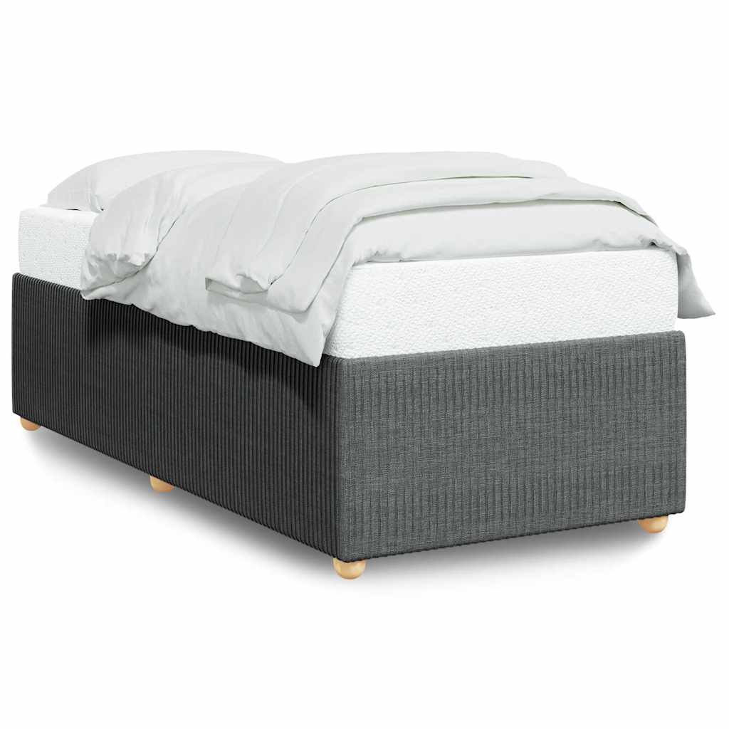 Cadre de lit sans matelas gris foncé 100x200 cm tissu - XIOS