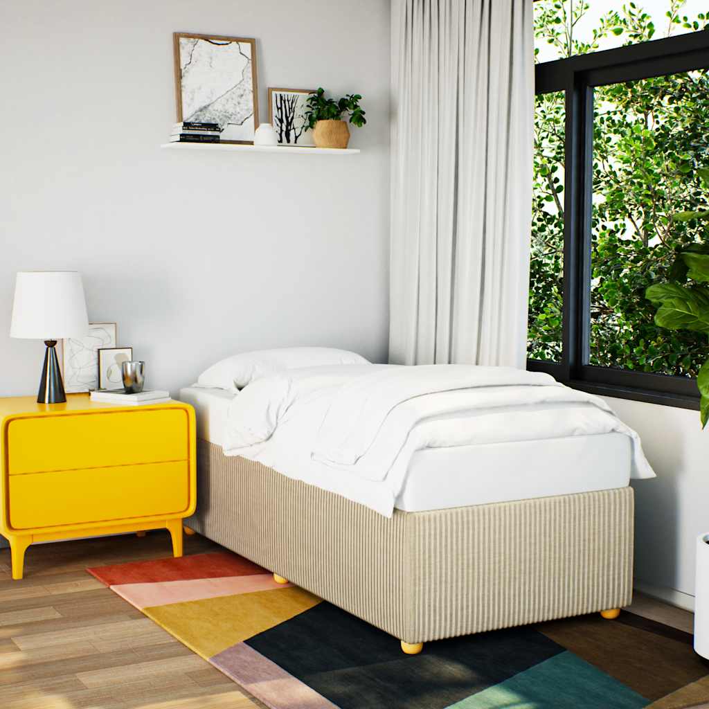 Cadre de lit sans matelas crème 100x200 cm tissu - XIOS