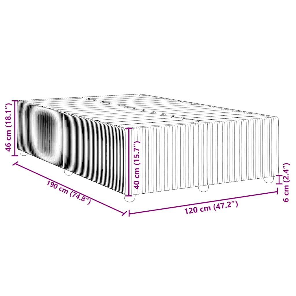 Cadre de lit sans matelas gris clair 120x190 cm tissu - XIOS
