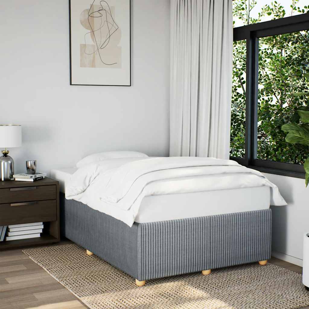 Cadre de lit sans matelas gris clair 120x190 cm tissu - XIOS